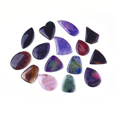 Natural Agate Pendants G-G790-01-1