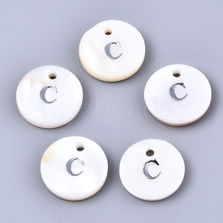 Natural Freshwater Shell Pendants SHEL-Q018-01A-C-P-1