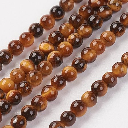 Natural Tiger Eye Bead Strand X-G-G680-48-1