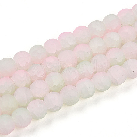 Crackle Glass Beads Strands GLAA-N009-8mm-01-1