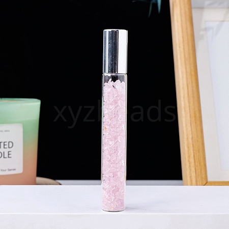 Natural Rose Quartz Chip Bead Roller Ball Bottles PW-WG59305-05-1