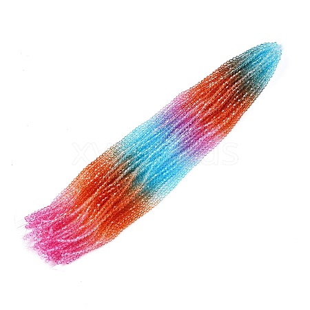 Gradient Color Baking Painted Glass Bead Strands DGLA-A039-T6mm-A016-1