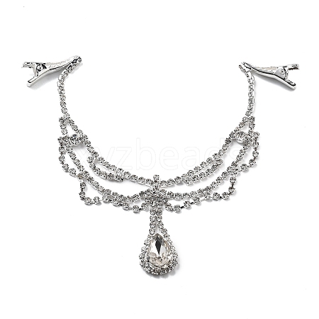 Alloy Rhinestone Hair Chain OHAR-M044-02C-S-1