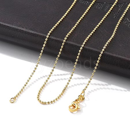 1.5mm Rack Plating Brass Ball Chain Necklaces for Women Men MAK-L044-62G-1