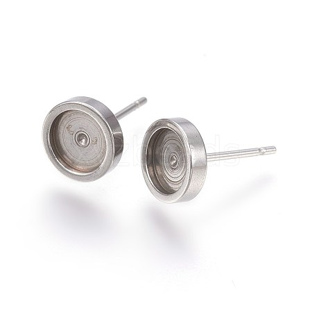 Tarnish Resistant 304 Stainless Steel Stud Earring Settings STAS-L219-02C-1