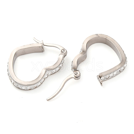 304 Stainless Steel Heart Hoop Earrings EJEW-S242-01P-A-1