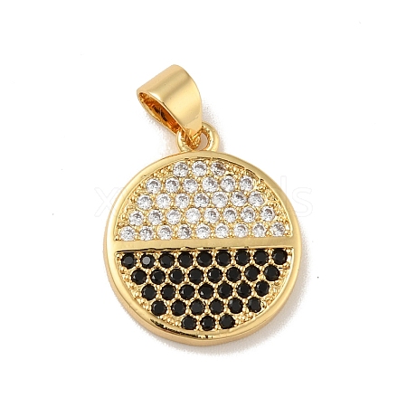 Brass Micro Pave Cubic Zirconia Pendants KK-B059-35G-C-1