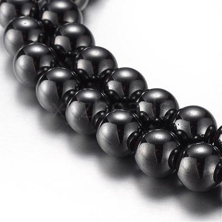 Magnetic Synthetic Hematite Bead Strands G-A165A-6mm-1