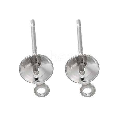 Anti-Tarnish 304 Stainless Steel Stud Earring Findings STAS-P370-02C-P-1