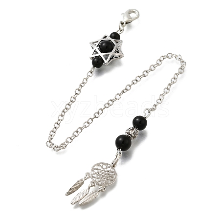 Round Natural Obsidian Dowsing Pendulums G-M447-07P-05-1