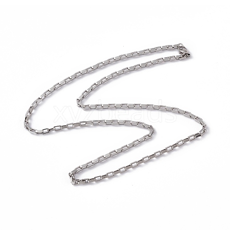 201 Stainless Steel Box Chain Necklace for Men Women NJEW-P268-A42-1X5-1