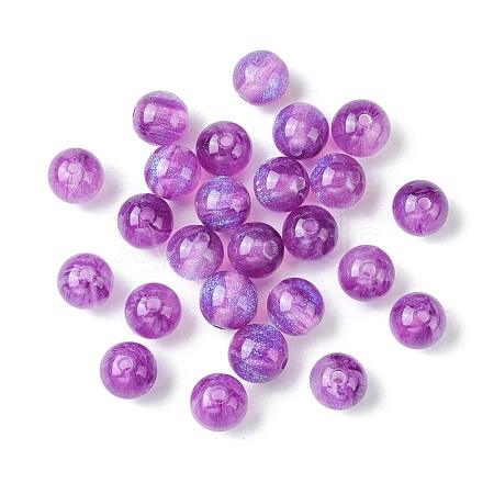 25Pcs Round Imitation Cat Eye Resin Beads RESI-FS0001-65C-1