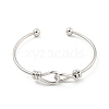 Cross Knot Brass Open Cuff Bangles for Women BJEW-G704-01P-2