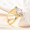 Brass Micro Pave Cubic Zirconia Finger Rings for Women RJEW-F181-11G-01-4