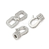 Brass Micro Pave Clear Cubic Zirconia Fold Over Clasps KK-H202-20P-2