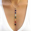 Round Dyed Agate Chakra Pendant Y Necklaces for Women WG9C879-01-3