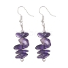 Natural Amethyst Chips Beaded Jewelry Set X-SJEW-JS01232-03-5