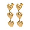 Ion Plating(IP) 304 Stainless Steel Heart Stud Earrings EJEW-Z068-03G-1