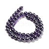 Electroplated Natural Amethyst Round Beads Strands G-L598-A05-02-3