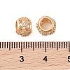 Hollowed Brass Micro Pave Clear Cubic Zirconia European Beads KK-B100-006G-3