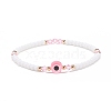 Resin Evil Eye & Acrylic Beaded Stretch Bracelet for Women BJEW-JB08609-01-1