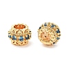 Brass Micro Pave Clear Cubic Zirconia European Beads KK-S394-03B-1