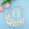 Flat Round Shell Dangle Earrings & Double Layer Necklaces Sets FS-WG04E23-05-1