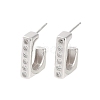 925 Sterling Silver Micro Pave Clear Cubic Zirconia Stud Earrings EJEW-U013-03P-1