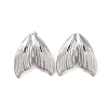 Non-Tarnish Mermaid Tail 304 Stainless Steel Stud Earrings for Women EJEW-L272-004P-1