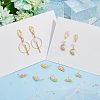 SUPERFINDINGS 12Pcs 2 Style Brass Stud Earring Findings KK-FH0004-95-4