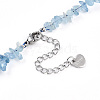 Natural Aquamarine Chip Beads Bracelets for Women BJEW-T022-03B-3