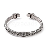 304 Stainless Steel Dragon Open Cuff Bangle for Men Women BJEW-M230-04AS-3