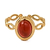 Oval Natural Carnelian Finger Rings RJEW-Q822-29G-02-2