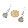 Hexagon Natural Green Aventurine Dangle Earrings EJEW-K298-01P-03-5