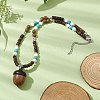 Natural Wenge Wood Pendant Necklaces NJEW-JN04791-02-2