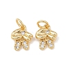 Brass Micro Pave Clear Cubic Zirconia Pendants KK-P339-19G-1