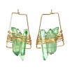 Electroplated Natural Quartz Wire Wrapped Earrings for Girl Women EJEW-JE04645-02-1