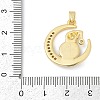 Brass Micro Pave Clear Cubic Zirconia with Glass Pendants KK-G524-01G-03-3