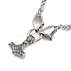 304 Stainless Steel Wolf Head King Wheat Chain Viking Mjolnir Thor Hammer Pendant Necklaces for Men NJEW-K278-05AS-5