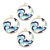 Chinese Style Alloy Enamel Pendants ENAM-M043-03G-01-RS-1