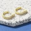 Brass Clear Cubic Zirconia Hoop Earrings EJEW-M047-16G-2