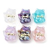 Iridescent Plating Acrylic Beads MACR-C029-07-1