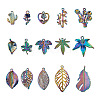 Biyun 30Pcs 15 Style Rainbow Color Alloy Pendants FIND-BY0001-18-2