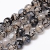 Dyed Natural Agate Faceted Round Beads Strands G-E320E-8mm-12-1