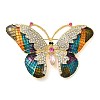 Butterfly Pave Colorful Rhinestone Brooch JEWB-G034-05G-1
