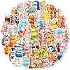 50Pcs PP Plastic Animals Sticker PW-WG98F2E-01-2