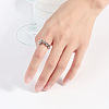 201 Stainless Steel Round Beaded Spinner Rings WG5F549-01-2