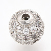 Brass Micro Pave Cubic Zirconia Beads ZIRC-Q013-8mm-142P-3