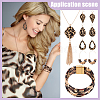 Leopard Print Alloy Pendant Necklaces & Earrings & Bracelet Sets SJEW-WH0020-03C-5