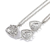 Brass Rhinestone Pendant Necklaces NJEW-G089-16E-P-1